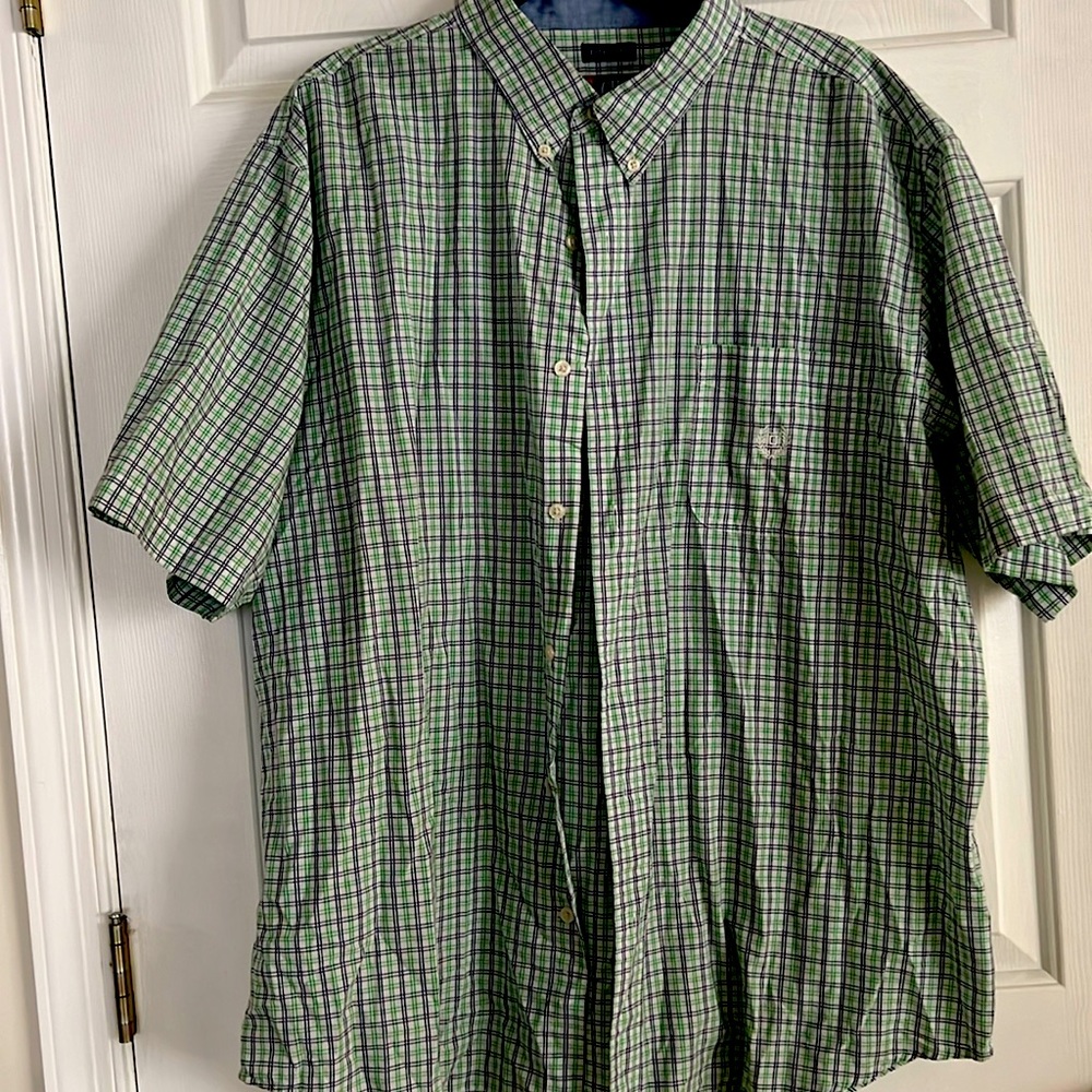 Men Dress Plaid Shirt Size XXL